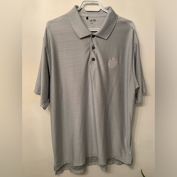 Adidas Trump International Golf Links Scotland Climacool Golf Polo Shirt Grey XL - Picture 1 of 12